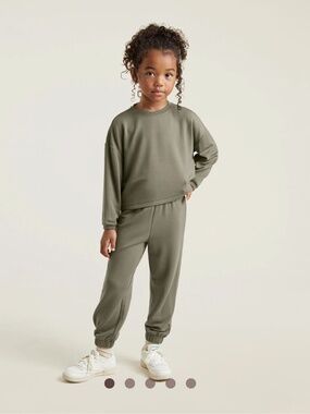 nuuds for kids  TONES Cropped Sweatshirt Set OLIVE 5T